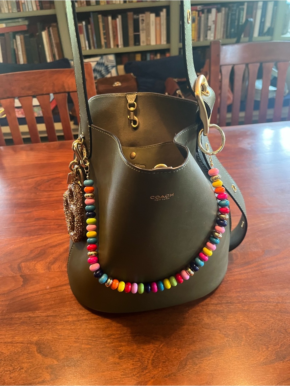 Coach Bleeker Bucket Olive leather